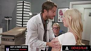 i watch kay lovely gag on doctor's cock while hubby stares helpless