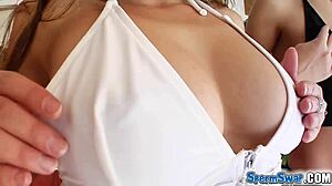 Pigtail superbabes swap cum after hardcore orgy gaping fuck