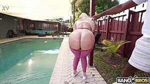 Shaved big tit milf deepthroats interracial cock begging for facial cumshot