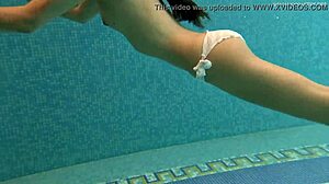 irina russaka teases in steamy underwater pool bath