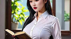 miss bai jie spreads her chinese wife pussy wide open