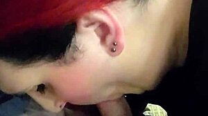 damn this shemale sucks daddy dick deep throat fucks and swallows cum pov