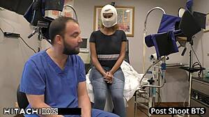 Freshman Taylor orgasms hard from doctor's hitachi wand!