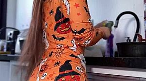 a gostosa neighbor's delicious routine flaunts big ass in tight leather leggings daily