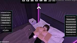 ayumu kasuga rides floating cocks while masturbating hard in roblox