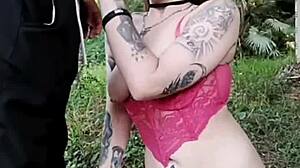 hey hubby watch me tease then bareback fuck stranger's big cock in the forest!
