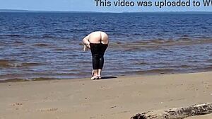 damn that big leather milf ass strutting beach in heels looks insane