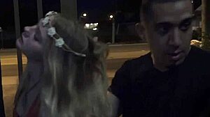 Bound Teen Rides Pickup Cock Outdoors Rough