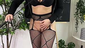 bdsm teacher spanks big ass mature in lingerie heels