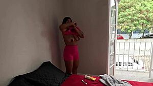 outdoor jog turns filthy as latina's big pussy drips honey, soaking everything in sight