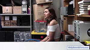 Security guard pounds busty teen babe