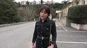 Pretty French Brunette's Tight Ass Bent Over for Secret Doggystyle Pounding