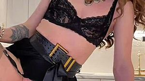 wild crossdresser iskra blasts massive cumshot in humiliating solo fetish