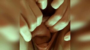 mature milf's huge shaved pussy gapes wide open from extreme hardcore fingering and hand stretching