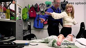 caught busty hottie hides stolen dildos before wild office fuck erupts