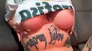 Palmeirense Slut Shows Off Pierced Wet Pussy and Tattoos Closeup