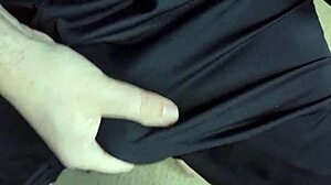 She slides soft shorts over bare pussy for close-up tease