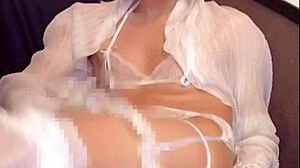 【個撮】White-Haired Succubus Ladyboy Masturbates Cute Ass While Streaming Anal Tease