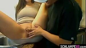 ever wonder what happens when a german babe bends over in her kitchen?