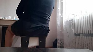 Secretary's Skirt Hides Hot Office Masturbation Urge