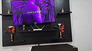 Mi HERMANASTRA dances erotically then SUCKS my BIG BLACK COCK hard