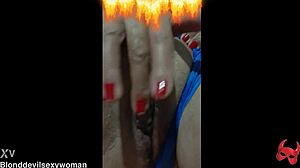 blonde latina milf fingers clit in lingerie pov homemade horny cum