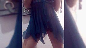 Pretty Latina dances seductively in lingerie then shocks you completely