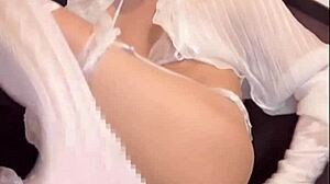 【個撮】White-Haired Succubus Ladyboy Masturbates Cute Ass While Streaming Anal Tease