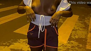 Brazilian Neighbor Convinced to Flash Huge Ass on Public Street