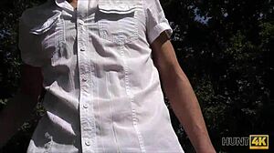 hunt4k. tiny teen butt in tight blue jeans traded for quick cash pickup