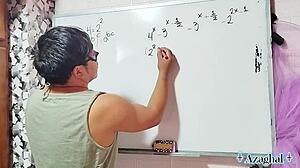 Nerdy 26 milf milks my creampie lesson in her bedroom