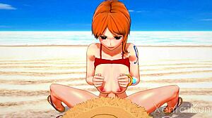 nami tittyfucks monster cock handjob blowjob