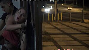 Bound Teen Rides Pickup Cock Outdoors Rough