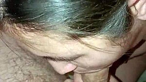 korean caring milf in bed strokes cock close for your hot cum in mouth