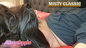 bbw misty thyghs handles bull cock like a pro