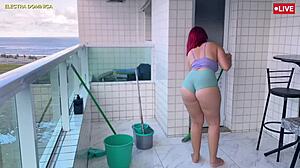 HIRED THIS NAUGHTY MAID IN TINY SHORTS TO MAKE ME HORNY CRAZY!