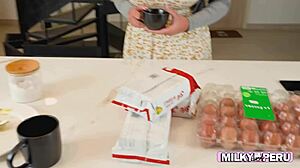 neighbor cums huge load on latina's big natural tits