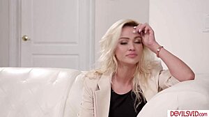 yo our blonde best friend gets spit roasted hard between wife and hubby in threesome