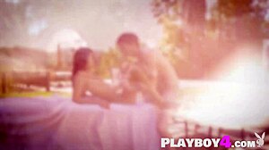 All-natural big ass teen Maya Bijou rides Alex D's monster cock outdoors rough