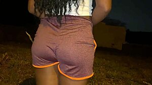 Brazilian Neighbor Convinced to Flash Huge Ass on Public Street