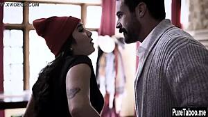 lesbian milf dives into hardcore threesome sucking big tits and cocks