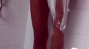 doesn't your roommate look hot fingering her shaved pussy in the shower?