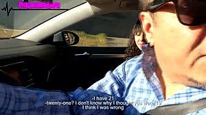 new slut arrives for outdoor casting blowing cock first time ever