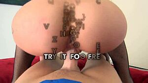 Lily Lane sucks sloppy tits out bent over with big tits toy play