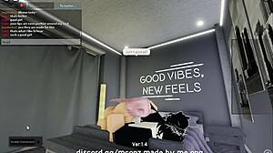 fucking that cute catgirl bent over doggy style on roblox condo blowjob action