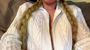 cute college blonde with big natural tits fingers ass outdoors getting super horny!