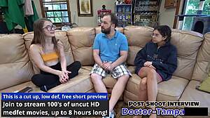 Dr Tampa's Orgasm Research: Petite Mira Monroe's Shaved Pussy Squirt In Latex POV Toys