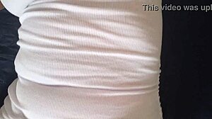 Skinny Hijastra's Dripping Wet Pussy Masturbated On Balcony As Pervert Neighbor Watches Then Bed Fucks