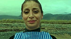 silvia soprano's rough beach domination slaps and spits kinky