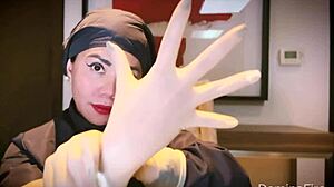 Nurse in Latex Gloves Teases Patient in Hospital Fetish